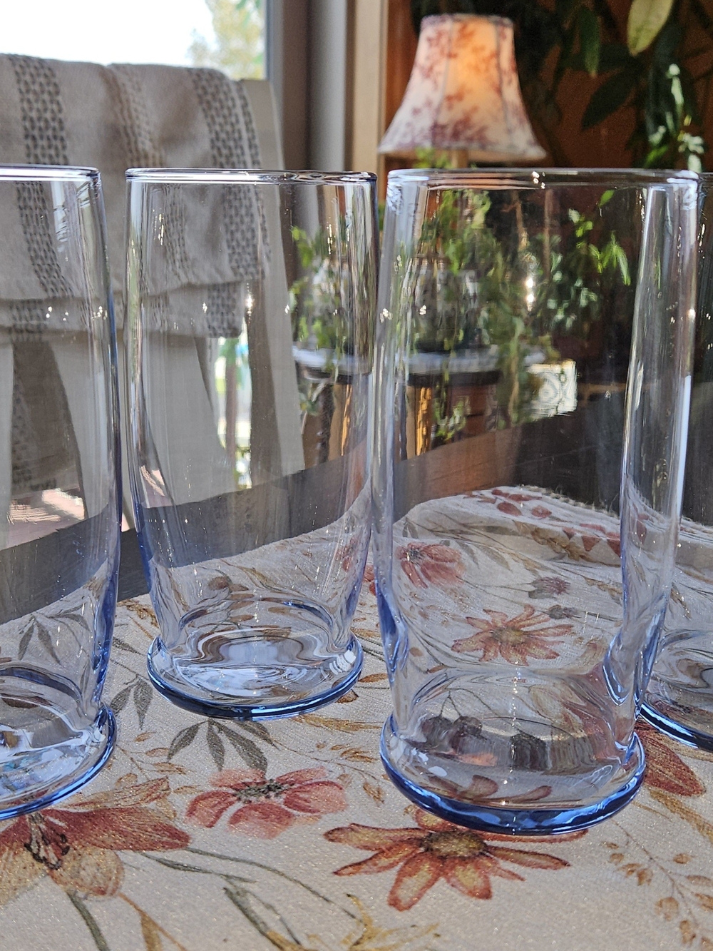 4 Vintage Libbey Misty Blue Prime Time Glass Tumblers